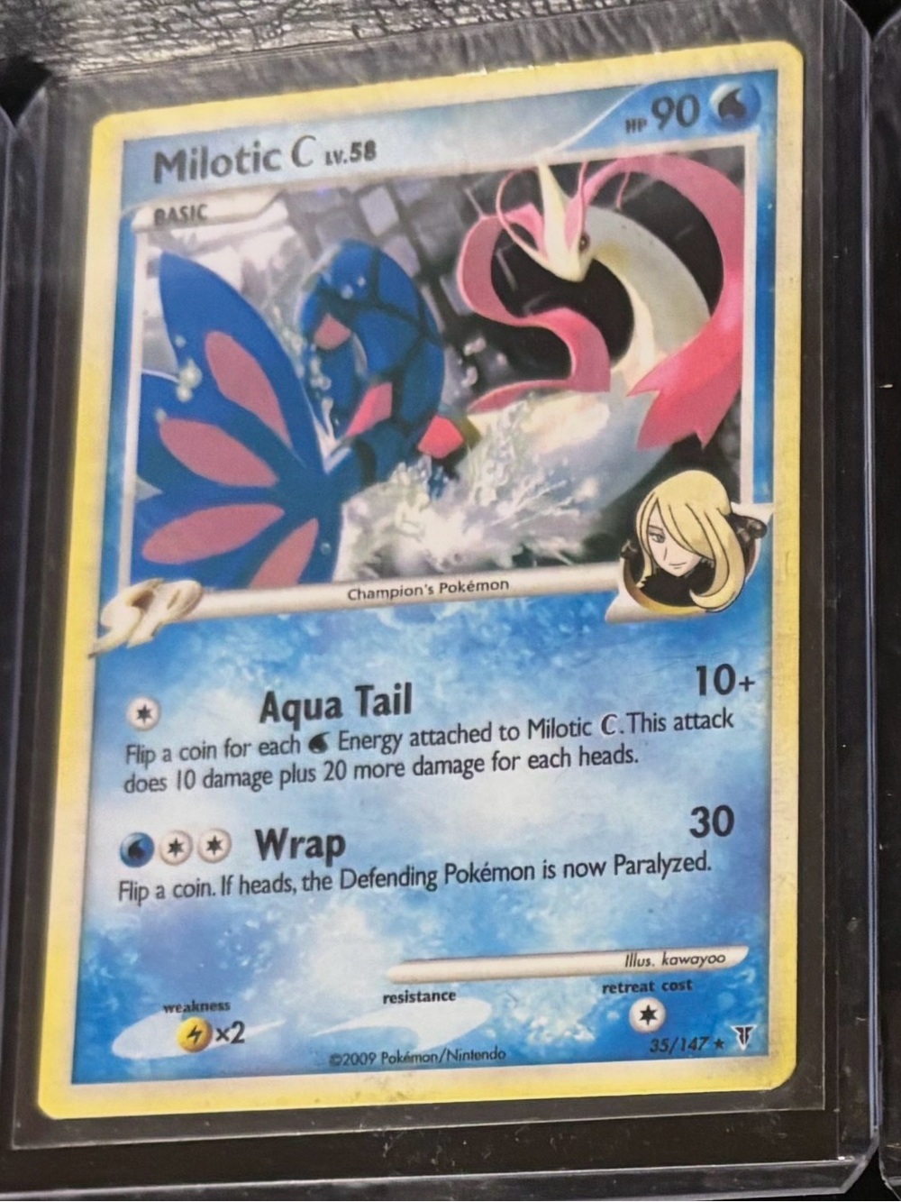 Pokemon Milotic C Blue Pink Yellow Trainer Card